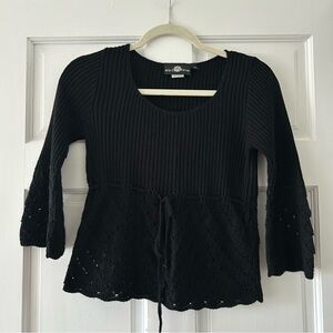 Black lace-up sweater with tie waist #goth #grunge Its our time medium